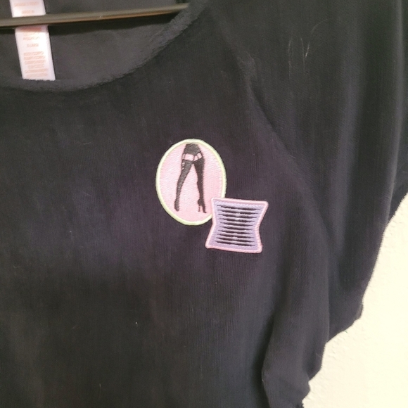 Savage X Fenty Black Terry Fitted Bodysuit with Rushed Sides - Picture 5 of 6